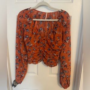 Free People orange blouse. Size small!
